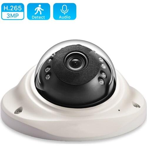 H.265 3MP 2048*1536 IP Camera PoE IP66 Metal 20M Night Vision Audio Dome HD Security Camera 2.8mm Wide Angle Outdoor Indoor Use