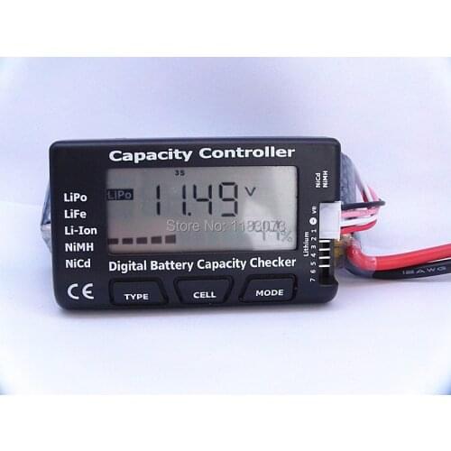 Brand RC Battery Capacity Controller Digital Battery Capacity Checker LiPo LiFe Li-ion NiMH Nicd Battery Tester CellMeter-7