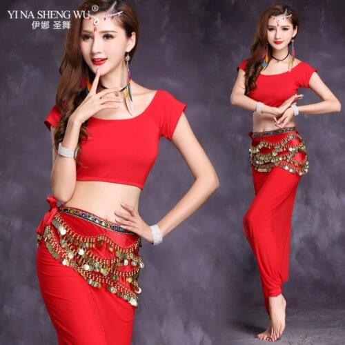 Belly Dance Costume Sexy Modal Practice Set Slim DanceWear Top+SkirtSuit Indian Oriental Bellydance Practice Group Training Sets
