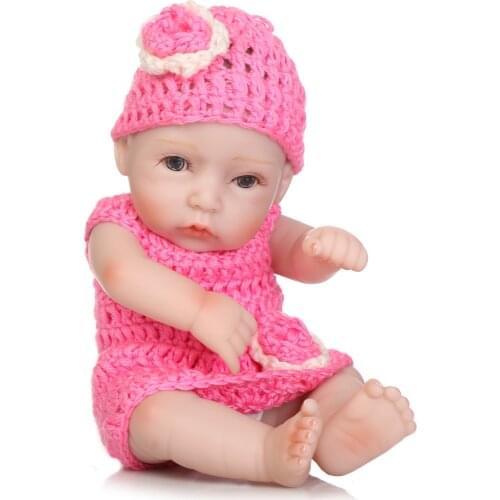 27cm Mini Reborn Dolls Boys Full Silicone Doll Reborn Baby Toys for Girls Birthday Gift,Silicone-Reborn-Babies with Clothes