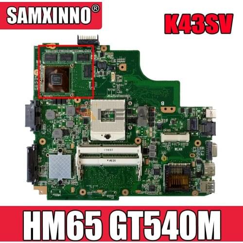 Akemy K43SV Laptop motherboard for ASUS K43SV K43SJ K43SC K43SM K43S original mainboard HM65 GT540M