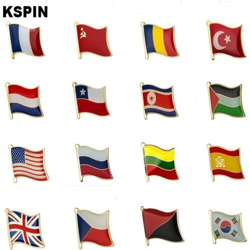 Metal Country Flag Pin Badge Set Rozet Chapas Metalicas Pins Icon Backpack Brooch for Women/Men