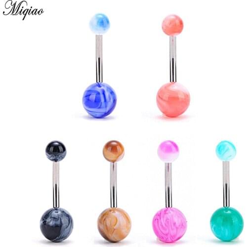 Miqiao 1pcs Body Piercing Jewelry Acrylic Navel Nail European Fashion Sexy