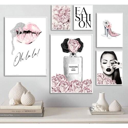 Fashion Flower Nordic Canvas Painting Modern Minimalist Abstract Pioster Wall Art Home Decor Poster and Print for Living Room