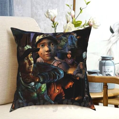 Sweet Pea Pillow Case Printed Home Soft DIY Pillow cover Twd The Walking Dead Twdg The Walking Dead Clementine Lee Everett