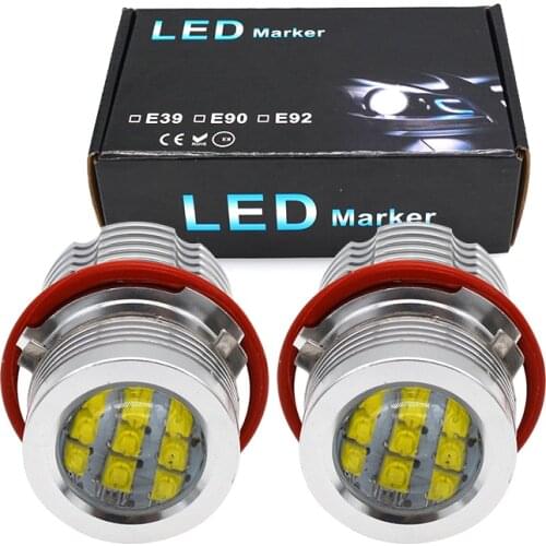 2021 HIDLT E39 120W LED Angel Eyes Canbus Error Free Halo Ring Kit White Yellow For E39 E60 E63 E53 E65 E83 E87 LED Marker Light