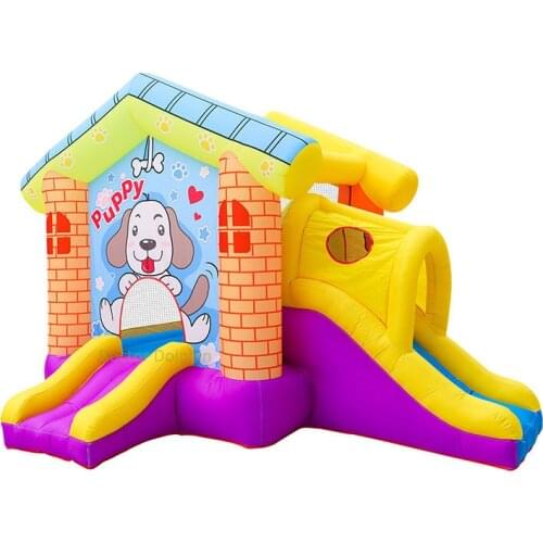 Doctor Dolphin Inflatable Animal Bounce House with Slide for Child Jumping Indoor Backyard Jump Bouncy Castle Trampoline