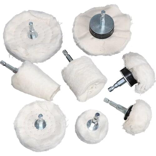 1pc 2''/3''/4'' Buffing Polishing Wheels Cotton Lint Cloth Metal Jewelry Mirror Polishing Wheel 1/4 Shank For Drill