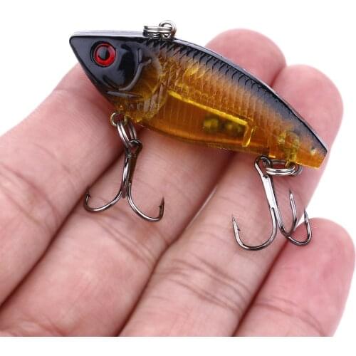 1pcs Hard Sinking Fishing Vibration VIB Lures 5cm 6g High Carbon Steel Treble Hooks Crankbaits Bait Artificial Fishing Tackle