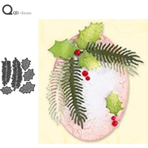 Christmas Leaves Metal Cutting Dies for Scrapbooking Mold Cut Stencil Handmade Tools DIY Card Make Mould Model Craft Decoration