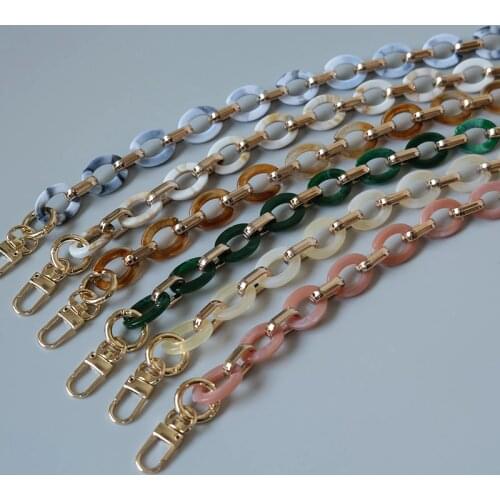 New Arrival Woman Bag Accessory Detachable Replacement Blue Pink Brown Acrylic Chain Luxury Strap Resin Shoulder Clutch Chain