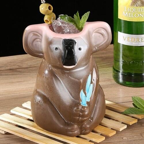 Cute Koala Hawaii Tiki Mugs Cocktail Cup Beer Beverage Mug Wine Mug Ceramic Ku.Ku.Kauioo Mug Bar Tools Wine Accessories
