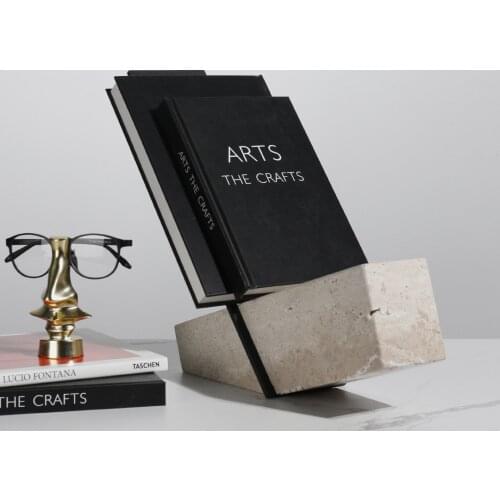 Modern Light Luxury Marble Magazine Bookcase Decoration Model Room Office Hotel Home Study Soft Decoration Ornaments