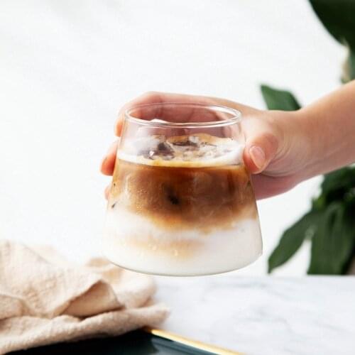 Japanese Style Fuji Mountain Glass Cup Heat-resistant Glass Water Cup Net Red Ice Coffee Cup 280ml Transparent Drinkware