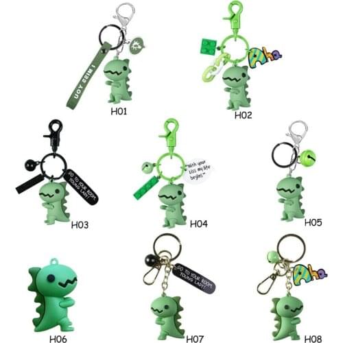 Cute Cartoon Dinosaur Keychain Lovely Key Ring Schoolbag Backpack Decorations Pendant Key Chain Women Bag Charm