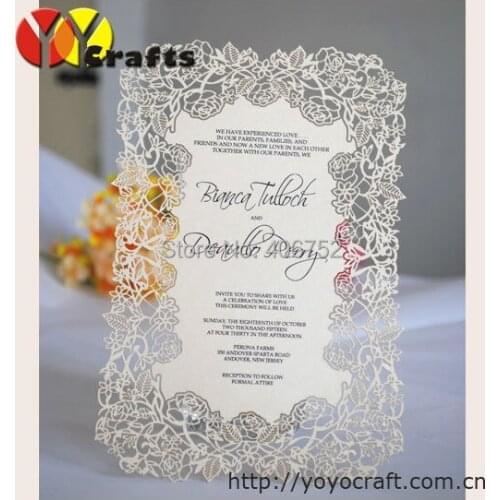 Wedding decoration rose wedding invitation cards,printing writing on wedding invitaiton card