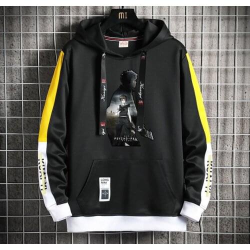 Psycho-Pass Anime Hoodie teenagers Popular Harajuku Hoodeds Pullover Streetwear Casual Fake Two-Piece jacket men coat