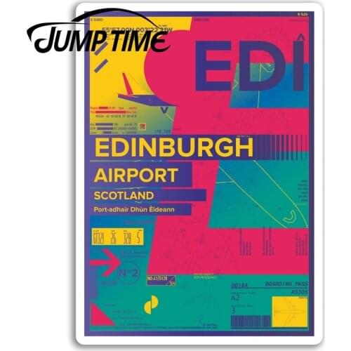 Jump Time for Edinburgh Airport Vinyl Stickers Scotland UK Travel Sticker Car Bumper Decal Waterproof Car Accessories