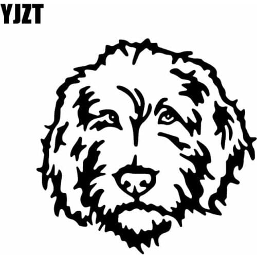 YJZT 15X14.7CM Funny Animal Car Sticker Labradoodle Dog Vinyl Decal Car Window Black/Silver C24-1354
