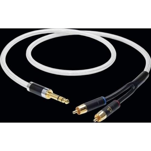 HiFi 6.35mm to 2 RCA Cable Hi-end Copper and Silver-plated 6.5 to Dual RCA Audio Cable