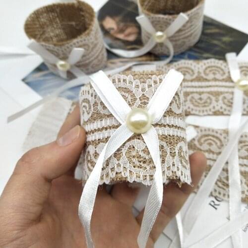 1Pcs Lace Napkin Ring Buckle Natural Jute Table Chair Burlap Napkin Ring Wedding Banquet Party Decoration Supplies