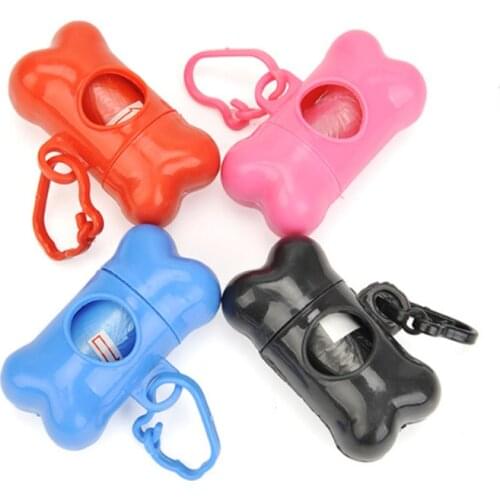 1 pcs Pet cleaning supplies Pooper Bags Set Garbage Bags Pet Dog Bone Shape Trash Bag Dispenser Storage Box Cleaning Up