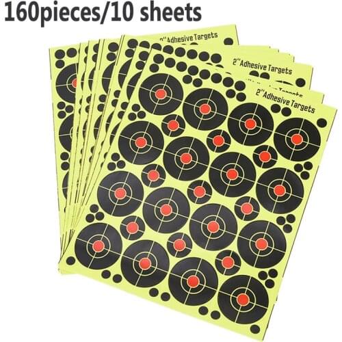 160pcs Targets Practice Reactive Splatter Paper Adhesive Reactivity Shooting Target Stickers Paintball Hunting Accessories