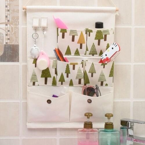 2PCS/LOT Multifunctional Hanging Back Door Cotton Keys and Clothing Storage Hanging Bag