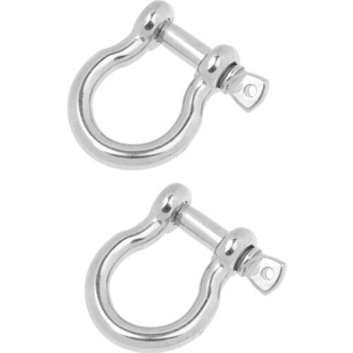 2 Pcs. Universal M10 Round Shackle Anchor Shackle, Stainless Steel, Corrosion-resistant