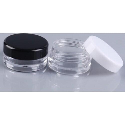 2000pcs 5G black Empty Plastic Cream Jar 5ml Small Sample nail powder case Cosmetic Container new