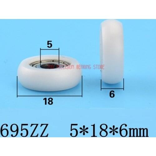 2019 Special Offer Limited Nylon Plastic Rubber Coated Pulley Bearing Door And Window Arc Ball Type Showcase Drawer 5*18*6mm