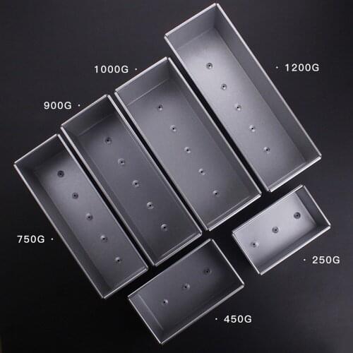 250g/450g/750g/900/1000/1200g Aluminum Alloy Toast Boxes Bread Loaf Pan Cake Mold Baking Tool with Lid MJ71607