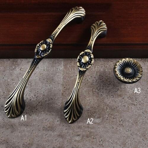 8PCS 2 Colors Brass Cabinet Wardrobe Knobs Drawer Furniture Cupboard Kitchen Cabinet Door Pulls Handles and Knobs JF1407