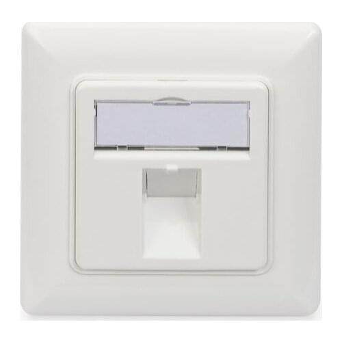 80x80mm Single port 1-Port faceplate & wallplate - with metal keystone frame for shielded keystone jacks
