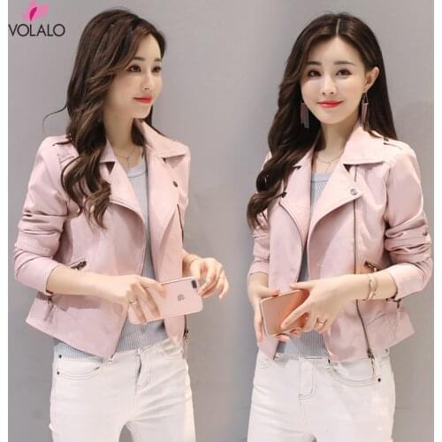 Womens Faux PU Leather Suede Short Jacket Multy Zipper Motorcycle Coat Womens 2019 Spring Fashion Biker Jackets Dropshipping