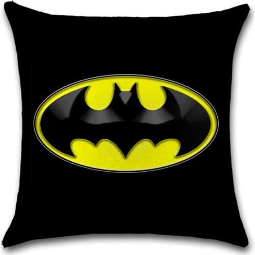 Superhero Sign Cartoon White Polyester Cushion Cover Decorative Home sofa chair seat Friend Bedroom Kids Gift Pillowcase