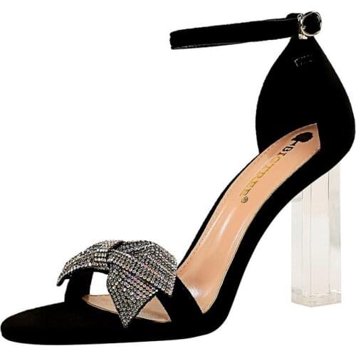 Butterfly-knot High Heels Sandals Women Crystal Sandals Women 2021 Luxury Brand Pumps Women Shoes Ladies Shoes and Sandals