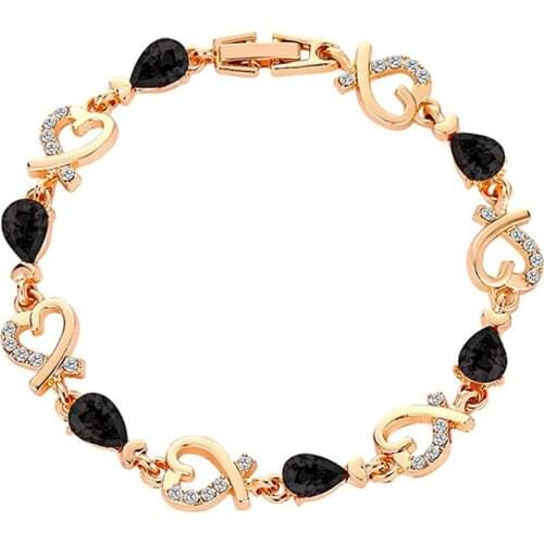 Baroque Heart Bracelet Womens Rhinestones Three-dimensional Hollow Flowers Ladies Vintage Heart Bracelets