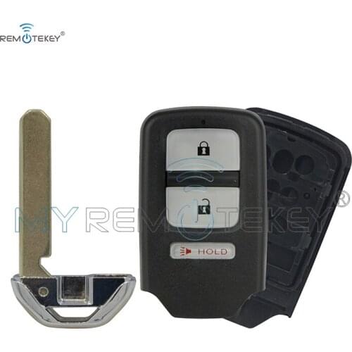 Remtekey smart key shell case with emergency key 3 button For Honda Accord CRV Fit