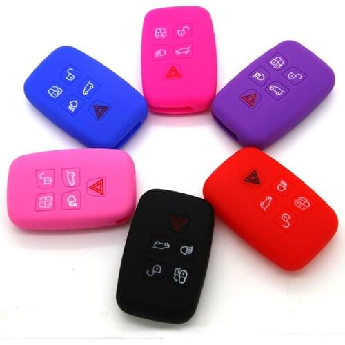 Fit For Land Rover Discovery 4 Freelander 3 Range Rover Sport Evoque Vogue Shell 5 Button Silicone Remote Key Fob Case Cover