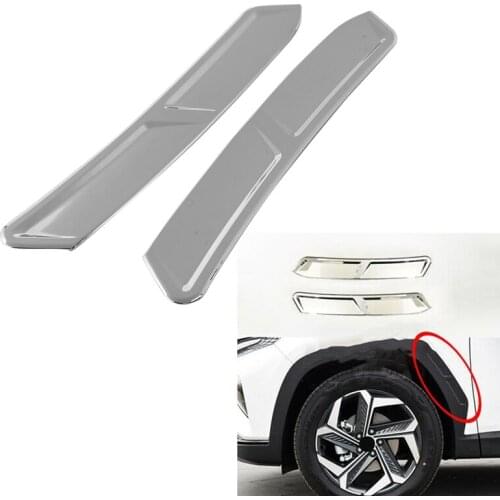 Car Front Wheel Eyebrow Decorative Frame Front Wheel Eyebrow Side Cover Bright Strip for Hyundai Tucson 2021-2022