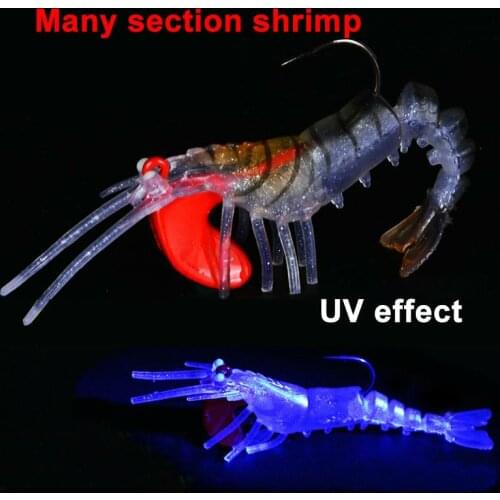 5pcs/lot 6.5/12.5/17gMany Section Shrimp Classic Flexible Shrimp Fishing Lures Soft Lure Soft Baits Bionic Baits FishingTackle