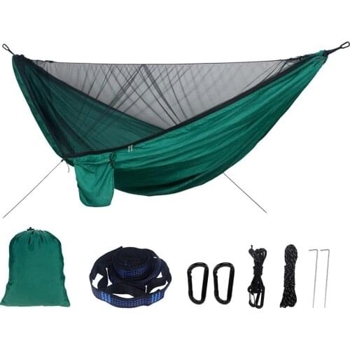 Hammock Tent Automatic Quick Open Anti-mosquito Hanging Bed Outdoor Single Double Parachute Beds with Mosquito Nets X341A