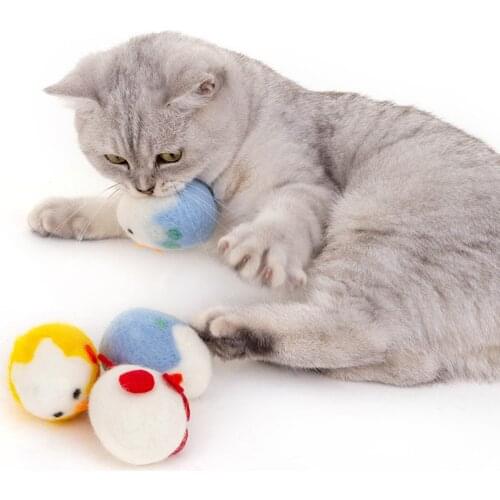 Hot Sale! Cat Toy Interactive Ball Gnawing Woolen Eggs Cat Chewing Toy Accessories For Cats And Dogs