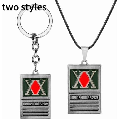 Hunter x Hunter Square Shape Pendant Enamel Keychain Cartoon Key Chain Keyring Jewelry Car Keyrings Accessory Unisex Props
