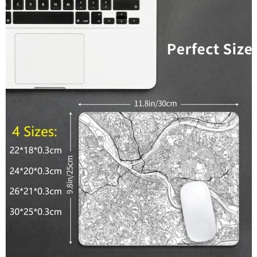 Mouse Pad Pittsburgh Map Poster Print Wall Art , Pennsylvania Gift Printable , Home And Nursery , Modern Map Decor For Office