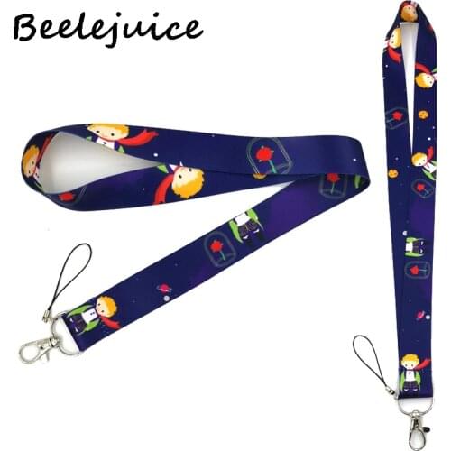 Little Prince Neck Keychain Necklace Webbings Ribbons Anime Cartoon Neck Strap Lanyard ID badge Holder Keychain Lanyards Gifts