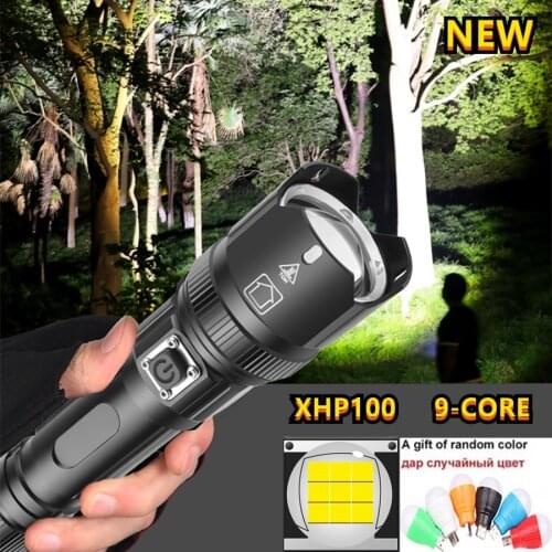 Powerful XHP100 Led Flashlight Torch Light Lamp Usb Rechargeable Waterproof Lamp Ultra Brigh For Outdoor Travel Hunting