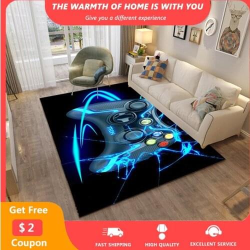 Cartoon Kid Carpets for Living Room Gamepad Printed Large Area Rugs Non-Slip Washable Bedroom Bathroom Drop Shipping Rug tapis