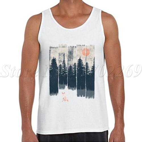 2018 New Fashion Men Summer Tank tops A Fox in the Wild printed male Vintage style casual Vest